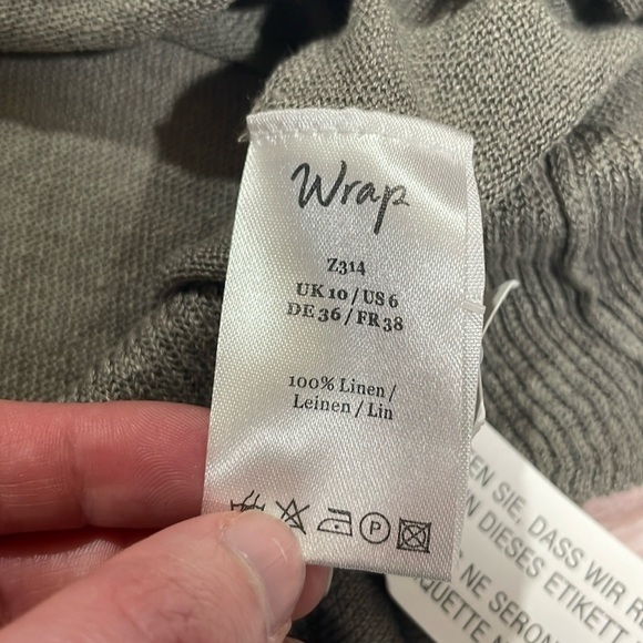 WRAP London Linen Embroidered Ruffle Trim Gray Tunic - Picture 8 of 9